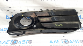 Grilă inferioară bară față stânga Audi Q5 8R 13-17 rest, crom mat + lucios sub proiectoarele de ceață, tip 2, spartă, nisip