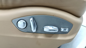 Пассажирское сидение Porsche Macan 15-18 с airbag, электрическое, подогрев, вентиляция, кожа бежевая, Sport, царапины, под химчистку