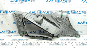 Накладка задней стойки левая Acura MDX 14-20 серая, под чистку, царапины, трещина в креплении