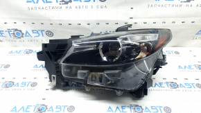 Фара передняя левая Mazda CX-9 16-23 LED без Adaptive, надлом крепления, песок, царапины, затёрта