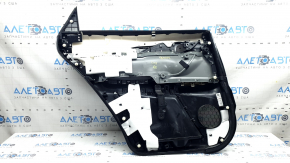 Обшивка двери карточка задняя правая Mazda CX-9 16-23 черная с черной вставкой велюр, подлокотник черная кожа, серый молдинг, потёртость, царапины
