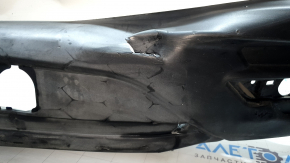 Бампер задний голый Mazda CX-9 16-23 без парктроников, белый, треснут, надрывы пластика, замят