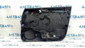 Обшивка двери карточка передняя левая Audi A3 8V 15-20 4d, 5d, черная, кожа, подлокотник кожа черная, Bang and Olufsen, вставка под алюминий, с ручкой, полез хром, царапины