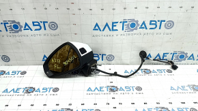 Зеркало боковое левое в сборе Audi A3 8V 15-20 4d, 5d 14+2 пина, поворотник, подогрев, автозатемнение, BSM, автоскладывание, белое