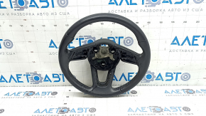 Руль голый Audi A3 8V 15-20 кожа, черный, без лепестков, без кнопок, царапины, потерт