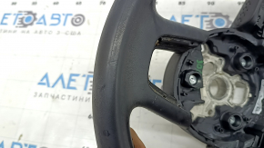 Руль голый Audi A3 8V 15-20 кожа, черный, без лепестков, без кнопок, царапины, потерт