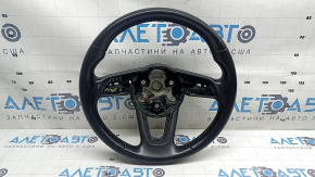 Руль голый Audi A4 B9 17-19 кожа, черный, с подогревом, без кнопок и лепестков, царапины, потертости