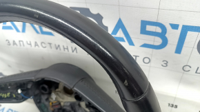 Руль голый Audi A4 B9 17-19 кожа, черный, с подогревом, без кнопок и лепестков, царапины, потертости