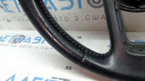 Руль голый Audi A4 B9 17-19 кожа, черный, с подогревом, без кнопок и лепестков, царапины, потертости