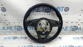 Руль голый Audi A4 B9 17-19 кожа, черный, с подогревом, без кнопок и лепестков, царапины, потертости