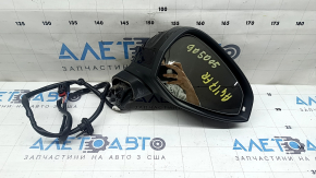 Зеркало боковое правое в сборе Audi A4 B9 17-19 15 пинов, черное, поворотник, автозатемнение, под память, BSM, царапины