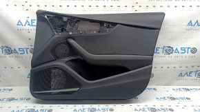 Ornamente ușă dreapta față neagră pentru Audi A4 B9 17-19, cotieră din piele neagră, inserție din piele neagră, Bang & Olufsen