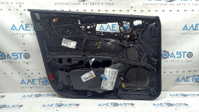Обшивка двери карточка передняя правая Audi A4 B9 17-19 черная, черный подлокотник кожа, вставка черная кожа, Bang and Olufsen