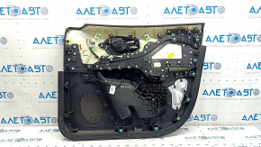 Ornamente ușă, stânga față, Jeep Cherokee KL 19-22, negre, cu inserție din piele neagră, cotieră din piele, bandaj gri, cu mâner, uzate