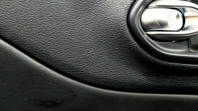 Ornamente ușă, stânga față, Jeep Cherokee KL 19-22, negre, cu inserție din piele neagră, cotieră din piele, bandaj gri, cu mâner, uzate