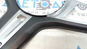 Накладка руля BMW X7 G07 19-22 под подогрев руля без driving assist, M-Sport, хром с черной кожей, царапины, сломаны крепления