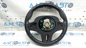 Руль голый BMW X7 G07 19-22 кожа черная под лепестки с подогревом, M-Sport, с накладками, царапины