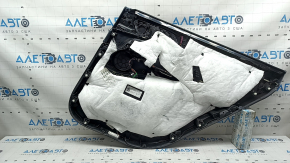 Обшивка двери карточка задняя левая BMW X7 G07 19-22 под шторку, кожа Vernasca, Schwarz, вставка под дерево Fineline/metal, с ручкой, с сеткой динамика