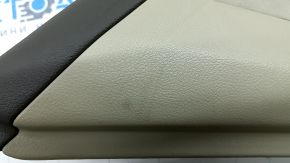 Обшивка двери карточка задняя левая Toyota Camry v40 бежевая с коричневым, вставка пластик, подлокотник велюр, с ручкой, под чистку, побелел пластик