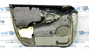 Обшивка двери карточка передняя правая Toyota Camry v40 бежевая с коричневым, вставка пластик, подлокотник велюр, без управления, под химчистку, побелел пластик, царапины, разбух уплотнитель