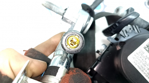 Водительский ремень безопасности с натяжителем Ford Mustang mk6 18-23 с пиропатроном, рест купе черный