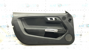 Panou ușă negru, față stânga, Ford Mustang mk6 18-20, inserție din material textil negru, cotieră din piele neagră, zgârieturi