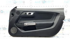 Panou ușă dreapta față negru pentru Ford Mustang mk6 18-20, inserție din material textil negru, cotiera din piele neagră, zgârieturi