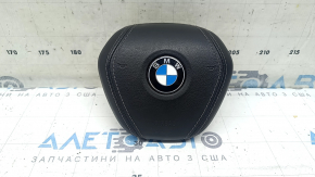 Подушка безопасности airbag в руль водительская BMW X5 G05 19-26 кожа черная, царапины