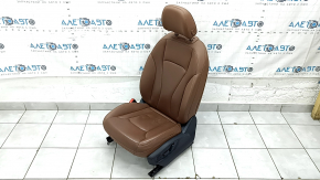 Водительское сидение Audi Q8 19-23 с airbag, с подголовником, электрическое, подогрев и вентиляция, с поясничной подпоркой, кожа коричневая, царапины, примято
