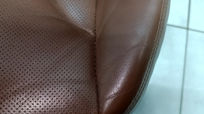 Scaun șofer pentru Audi Q8 19-23 cu airbag, cu tetieră, electric, încălzit și ventilat, cu suport lombar, piele maro, zgârieturi, îndoit