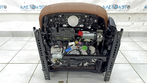 Scaun șofer pentru Audi Q8 19-23 cu airbag, cu tetieră, electric, încălzit și ventilat, cu suport lombar, piele maro, zgârieturi, îndoit