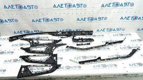 Ornamente laterale stânga inferioare pentru Audi Q8 19-26, lemn gri-maro, cu lumini de fundal, zgâriat