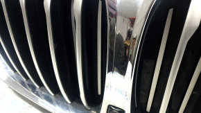 Решетка радиатора grill в сборе BMW X5 G05 19-23 с жалюзи дефлектором радиатора 3.0T с моторчиком, без камеры, X-LINE, хром, песок