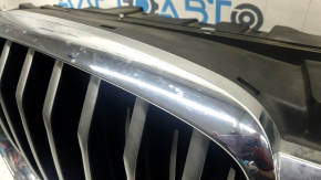 Решетка радиатора grill в сборе BMW X5 G05 19-23 с жалюзи дефлектором радиатора 3.0T с моторчиком, без камеры, X-LINE, хром, песок
