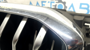 Решетка радиатора grill в сборе BMW X5 G05 19-23 с жалюзи дефлектором радиатора 3.0T с моторчиком, без камеры, X-LINE, хром, песок