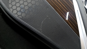 Panou decorativ ușă spate dreapta BMW X5 G05 19-22 piele neagră fără cortină, inserție din lemn Fineline Stripe, cotieră din piele neagră, cu mâner și suprapuneri, lovitură, zgârieturi