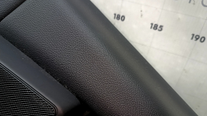 Ornamente ușă, spate stânga, BMW X5 G05 19-22, piele neagră, fără cortină, inserție din lemn Fineline Stripe, cotieră din piele neagră, cu mâner și suprapuneri, lovitură, zgârieturi