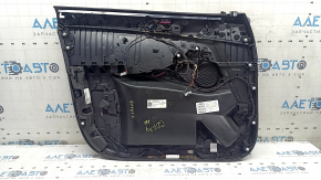 Panou ușă dreapta față pentru BMW X5 G05 19-23, piele neagră, ornamente din lemn Fineline Stripe, cotieră din piele neagră, cu mâner și ornamente, cu buton, adâncitură