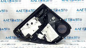 Panou ușă spate dreapta Subaru Forester 19-24 SK, negru cu inserție neagră, cotieră din piele neagră, inserție neagră mată, cu mâner, zgârieturi