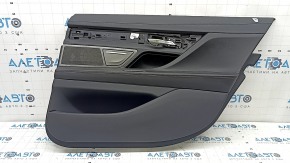 Обшивка двери карточка задняя правая BMW 7 G12 16-22 без шторки, кожа черная, с подсветкой, ручкой и пепельницей, Harman Kardon