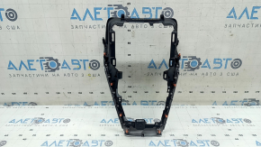 Накладка центральной консоли Toyota Rav4 19-25 передняя, черная без беспроводной зарядки, серая вставка, царапины