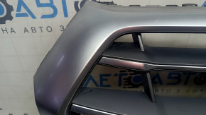 Решетка радиатора grill Audi Q5 80A 18-20 в сборе, с эмблемами, хром, под парктроники, песок, не заводское отверстие