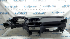 Торпедо передняя панель без AIRBAG Hyundai Santa FE 19-20 черная кожа, потерта