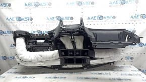 Торпедо передняя панель без AIRBAG Hyundai Santa FE 19-20 черная кожа, потерта