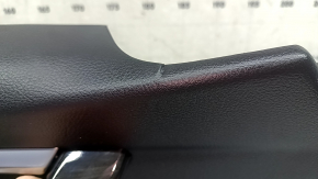 Ansamblu panou ușă stânga față pentru BMW Seria 3 F30 12-18, negru, cotieră și inserție, piele neagră, cusături roșii, bandă cromată, ornamente din lemn închis la culoare, cu mâner, iluminare din spate, îndoit