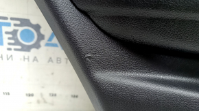 Ansamblu panou ușă spate stânga pentru BMW Seria 3 F30 12-18, negru, cotieră și inserție, piele neagră, cusături roșii, garnitură cromată, ornamente din lemn închis la culoare, cu iluminare din spate, cu mâner, rupturi, lovituri, zgârieturi