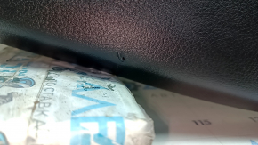 Ansamblu panou ușă spate stânga pentru BMW Seria 3 F30 12-18, negru, cotieră și inserție, piele neagră, cusături roșii, garnitură cromată, ornamente din lemn închis la culoare, cu iluminare din spate, cu mâner, rupturi, lovituri, zgârieturi