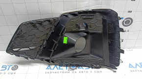Решетка переднего бампера правая Audi A5 F5 20-25 под радар, черная, молдинг хром, S-Line