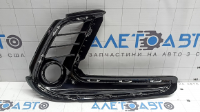 Решетка переднего бампера правая Hyundai Elantra AD 17-18 черный глянец без ДХО под ПТФ без хрома