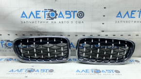 Решетка радиатора grill в сборе 2шт BMW 3 F30 4d 12-18 хром, вставки Diamond, сколы
